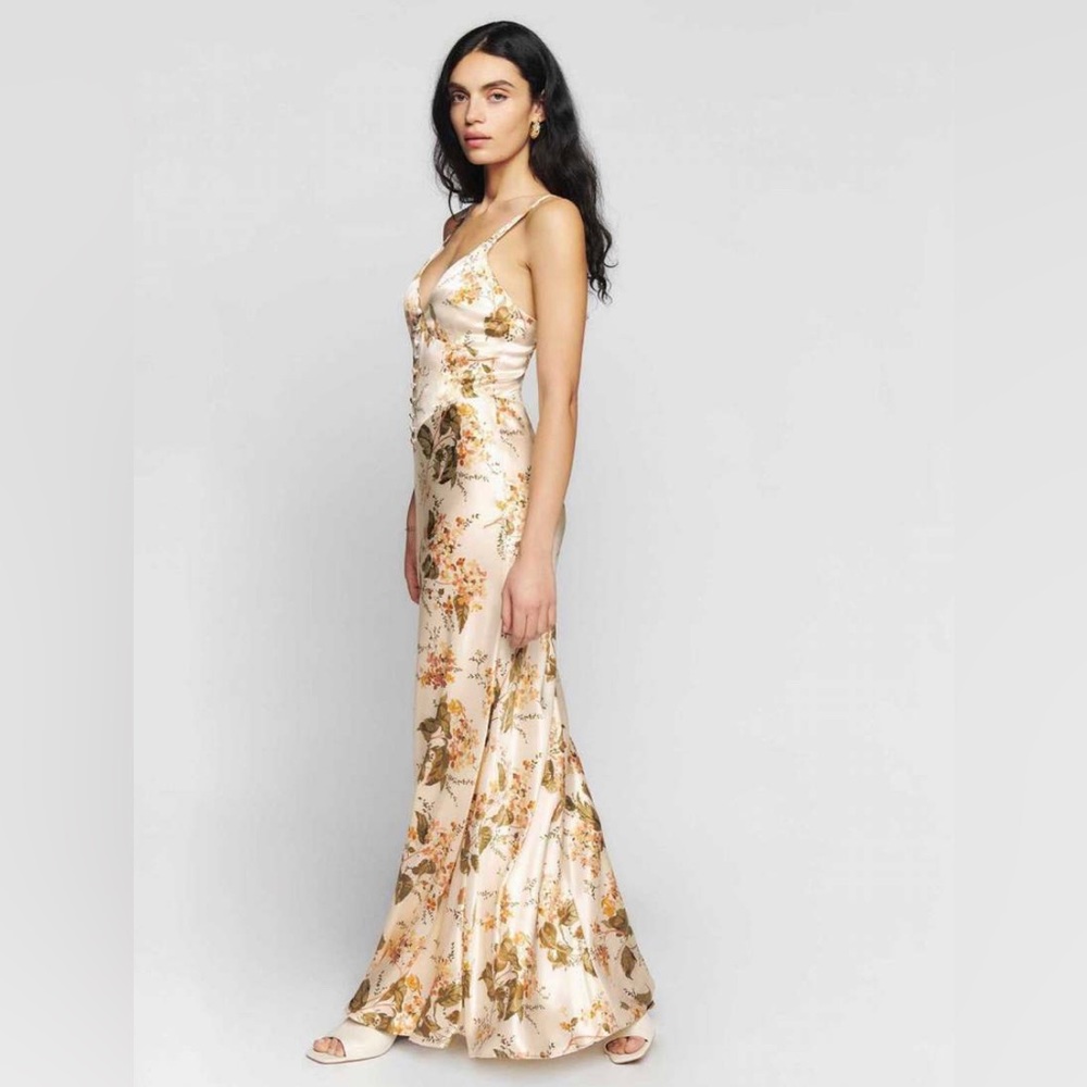 Reformation Esa Silk Dress , size 6 , color Bella